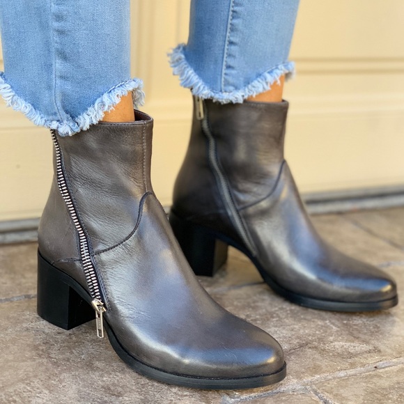 Anthropologie Shoes - Coal Double Threat Leather Moto Ankle Booties